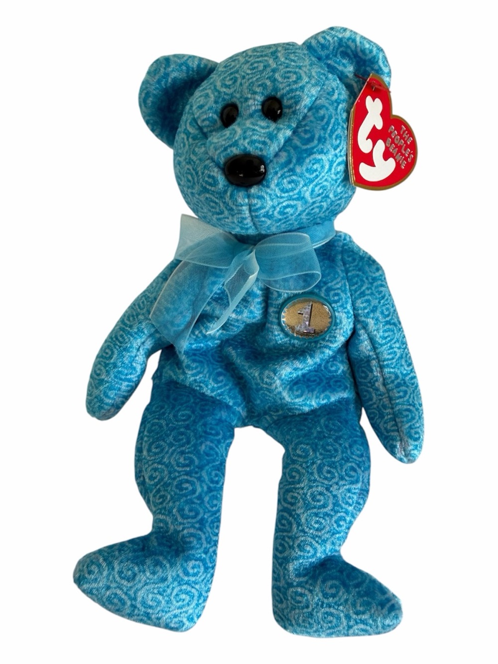 NWT Ty Beanie Baby Classy Blue Bear 2001 Retired Peoples Choice Plush